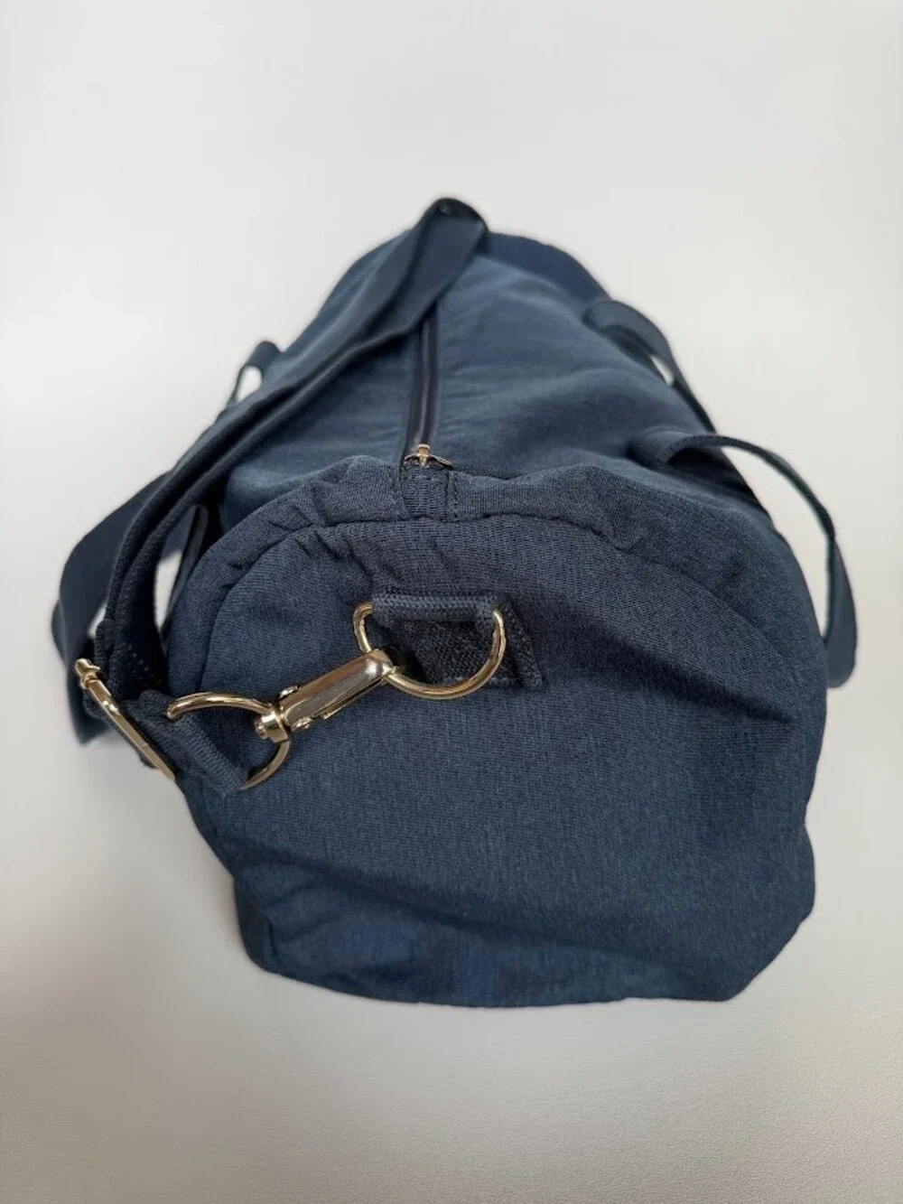 Banana Republic Dark Blue Heather Canvas Duffel Bag Gym Travel Weekender 570371